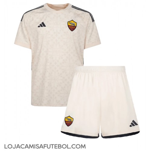Camisa de Futebol AS Roma Equipamento Secundário Infantil 2023-24 Manga Curta (+ Calças curtas)